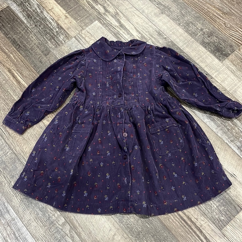Just Friends corduroy, long-sleeve, button-up dress with pockets